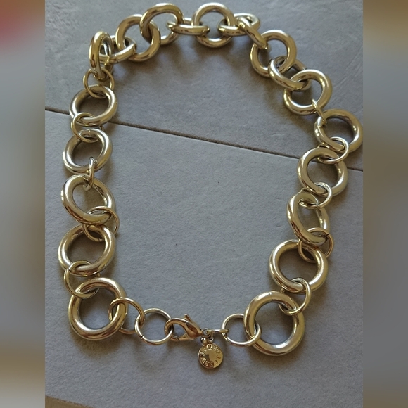 J. Crew stunning Chunky Gold Tone Chain Link Statement Necklace - Picture 5 of 8